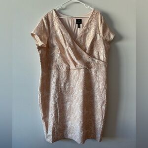 Adrianna Papell Light Blush Pink Embroidered Midi Dress